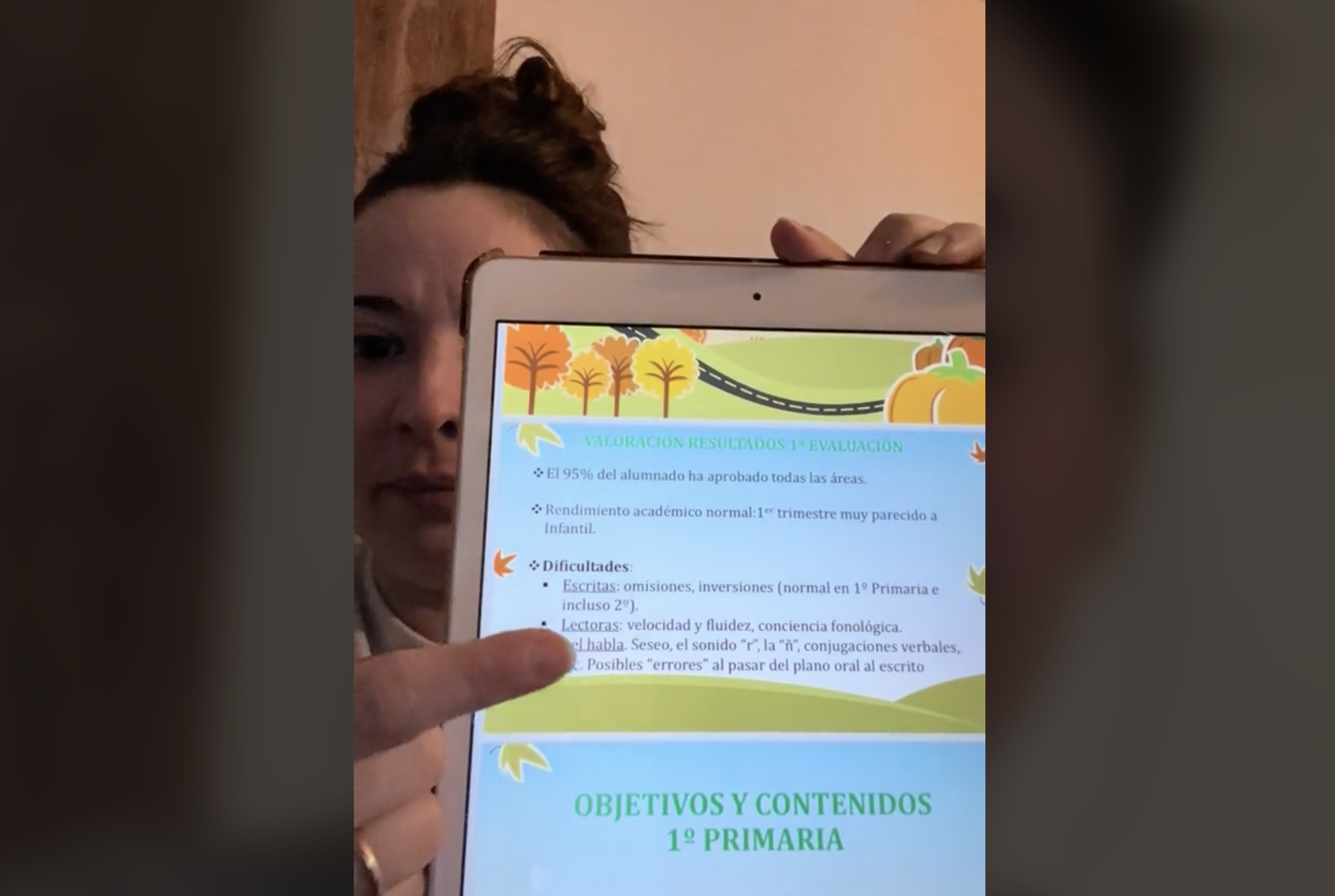 La madre andaluza que ha denunciado en un vídeo la valoración escolar de su hija. La madre andaluza que ha denunciado en un vídeo la valoración escolar de su hija.