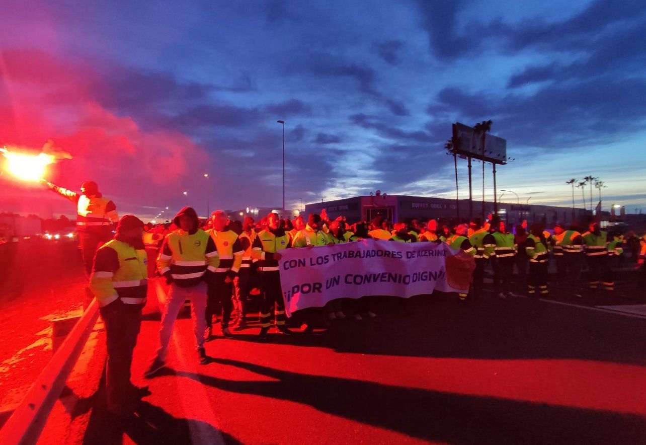 Protesta de la plantilla de Acerinox en una imagen reciente.