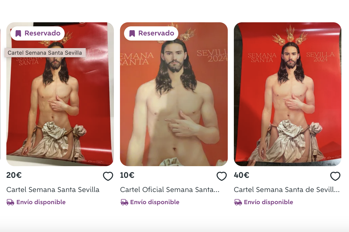 Ofertas de venta de carteles en Wallapop.