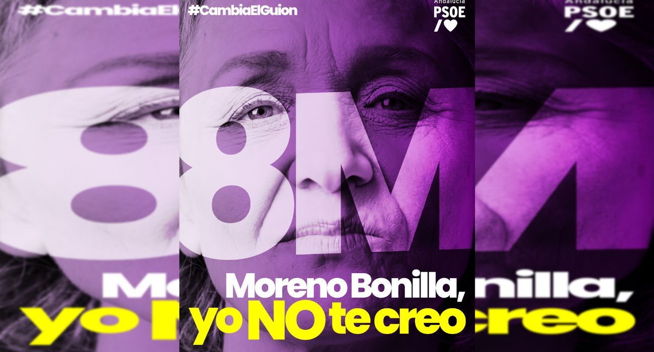 El polémico cartel del PSOE de Andalucía contra la Junta y Juanma Moreno.