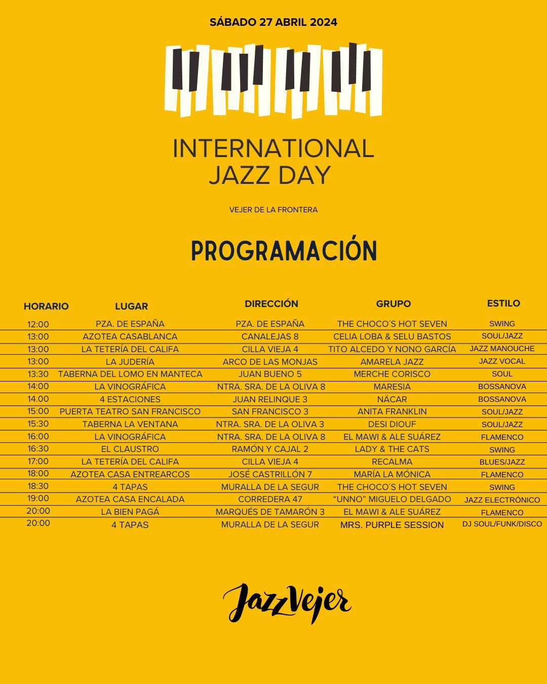 Programa previsto para el 27 de abril.