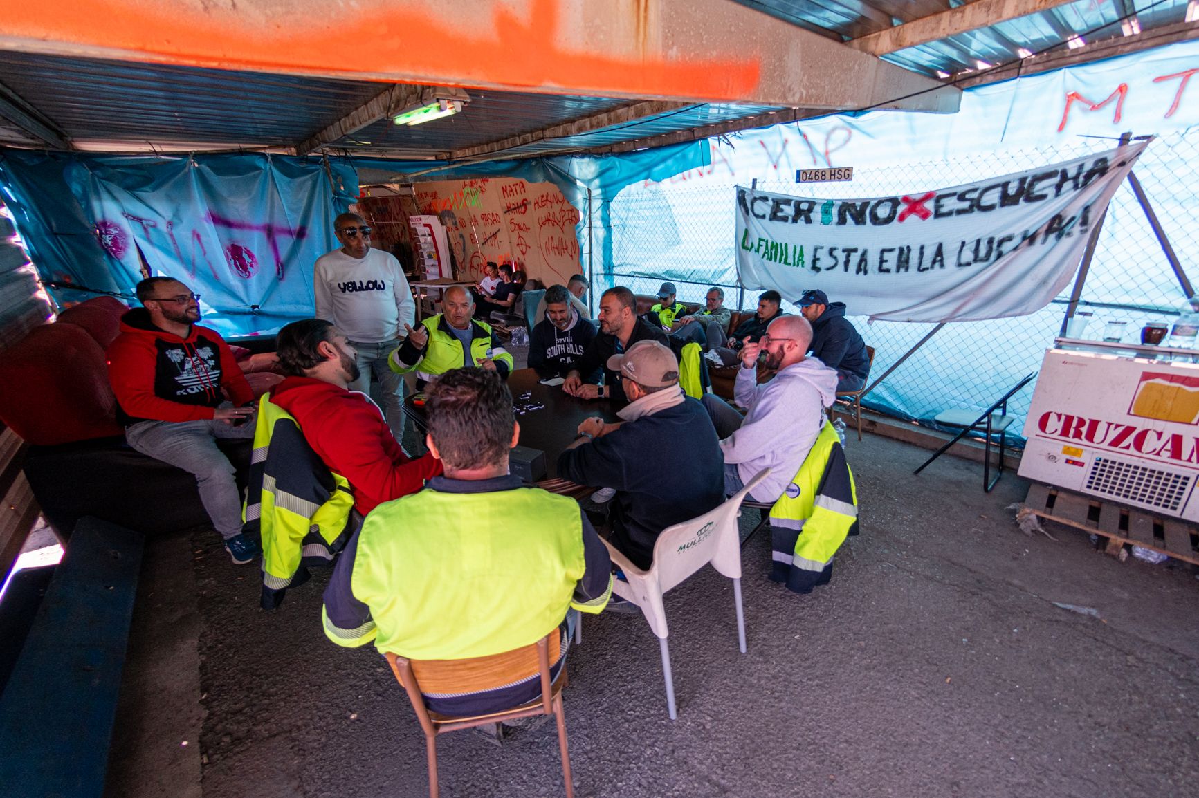 Trabajadores de Acerinox en protesta.
