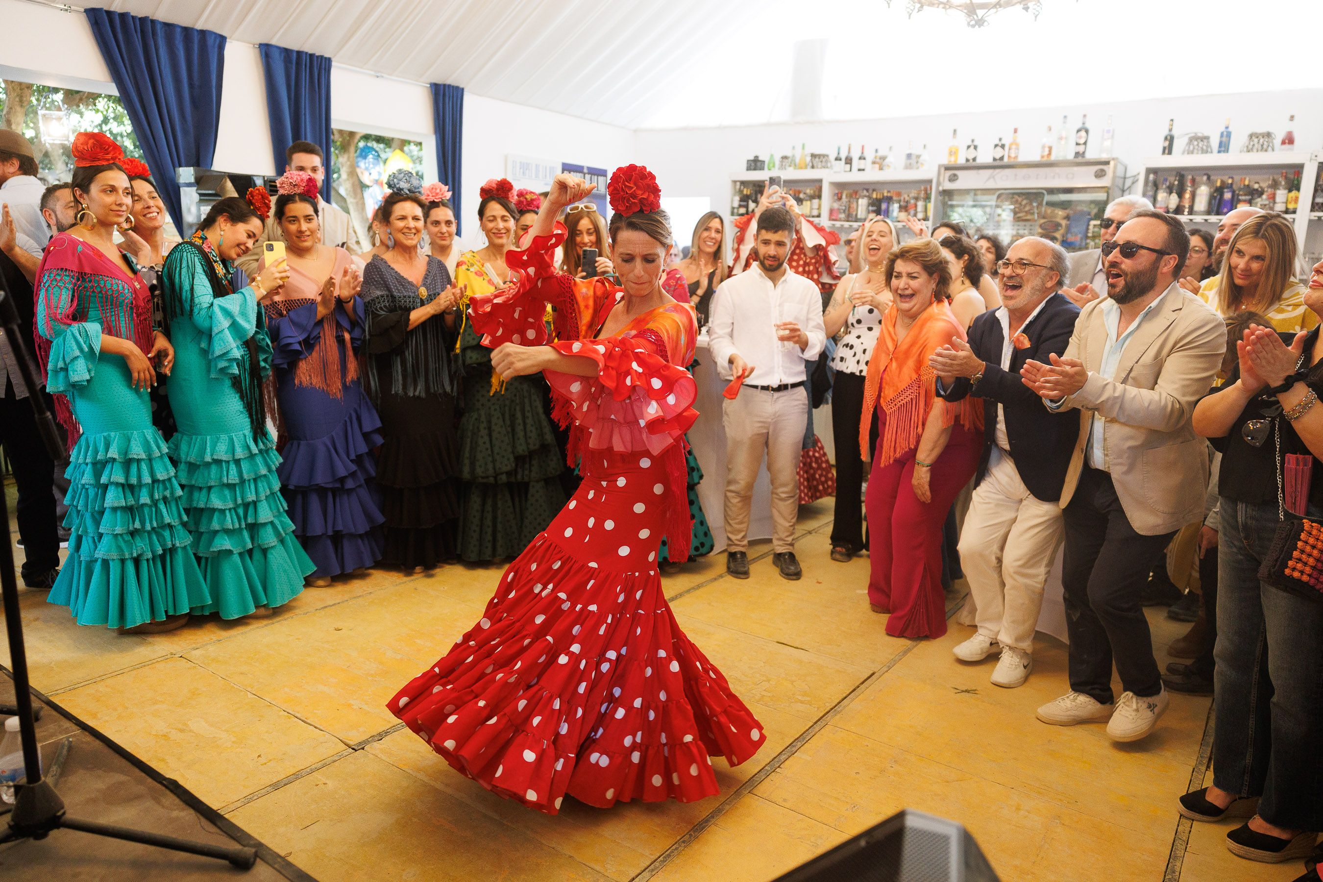 Fiesta por bulerías durante la Feria de Jerez el año pasado en la caseta de lavozdelsur.es