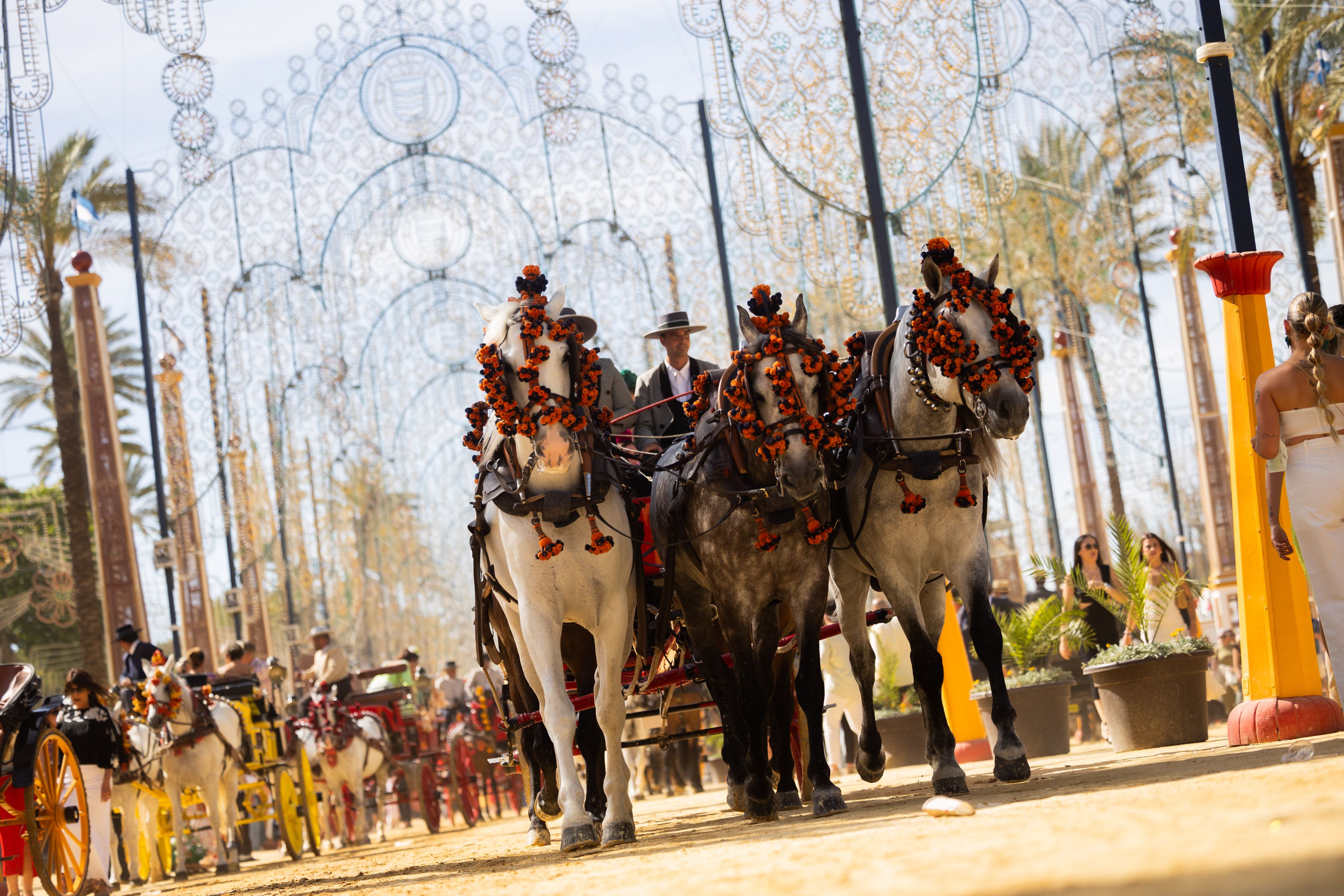 Un coche de caballos, en la pasada edición de la Feria de Jerez.