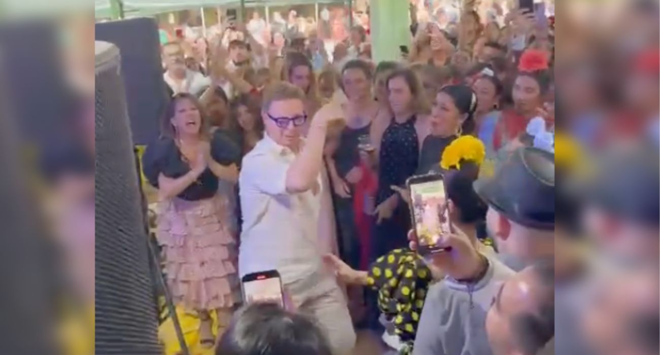 Jorge Cadaval, disfrutando a lo grande de la Feria de Jerez.