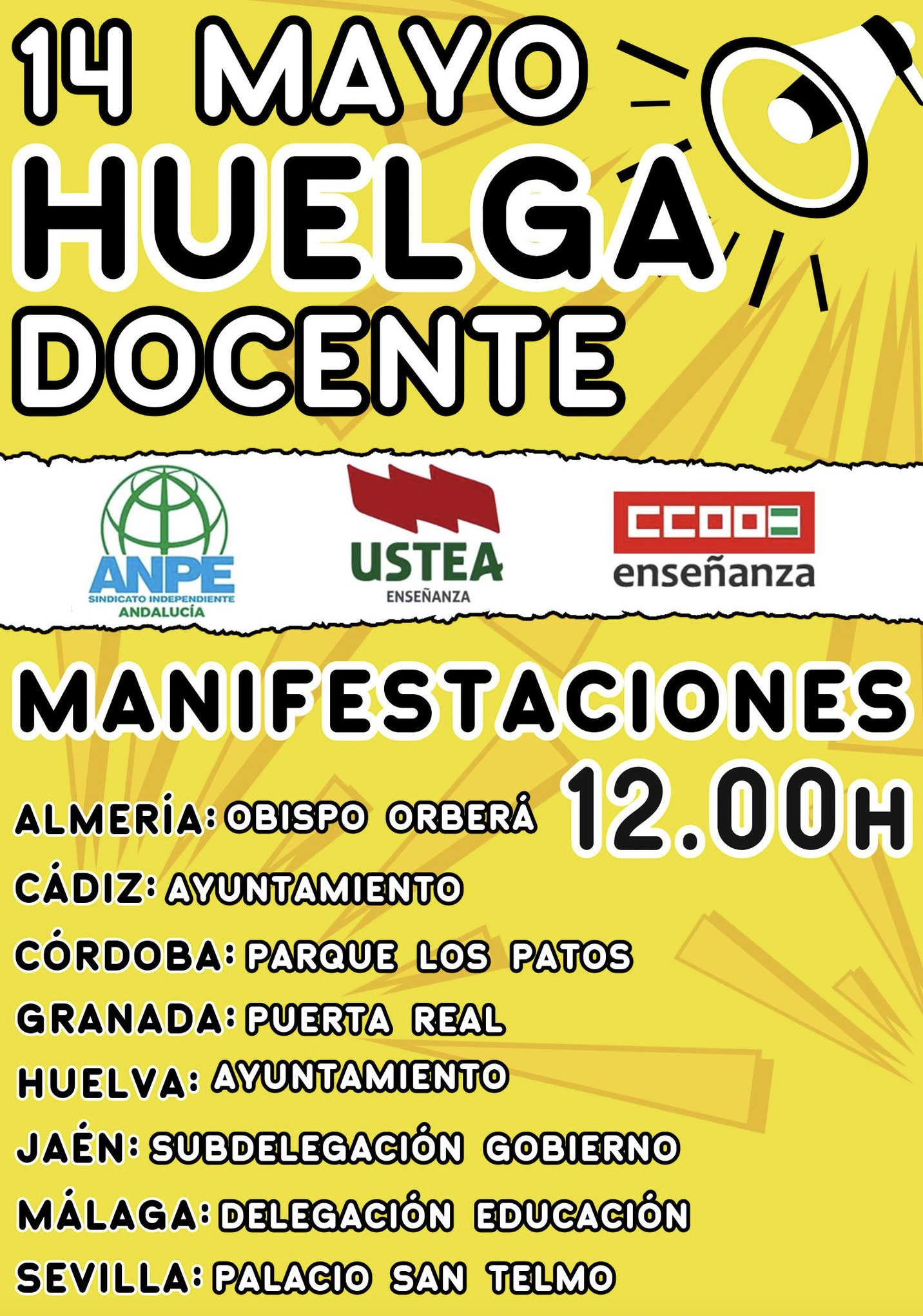 Cartel de la huelga de educación.