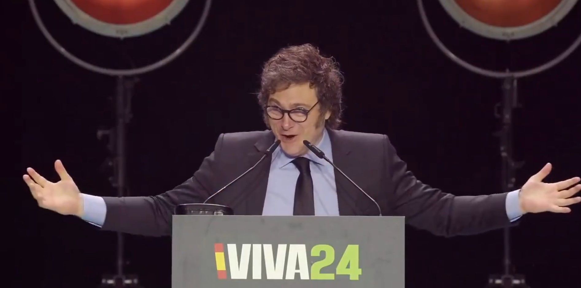 Javier Milei, en el acto de Vox del pasado domingo.