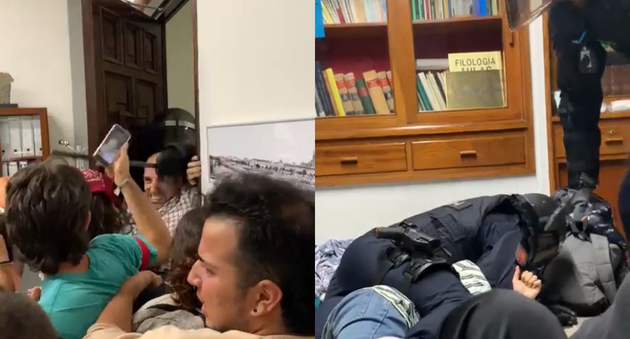 Escenas de máxima tensión en la Universidad de Sevilla. Escenas de máxima tensión en la Universidad de Sevilla.