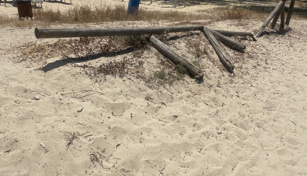 Imagen difundida por Andalucía Por Sí que muestra el estado de la playa en Puerto Real.