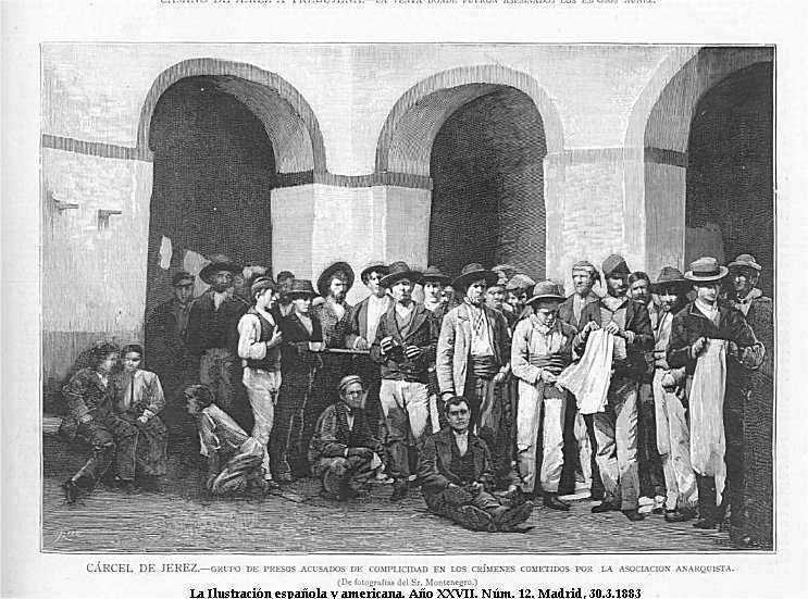 Acusados de los procesos de La Mano Negra en la cárcel de Jerez.