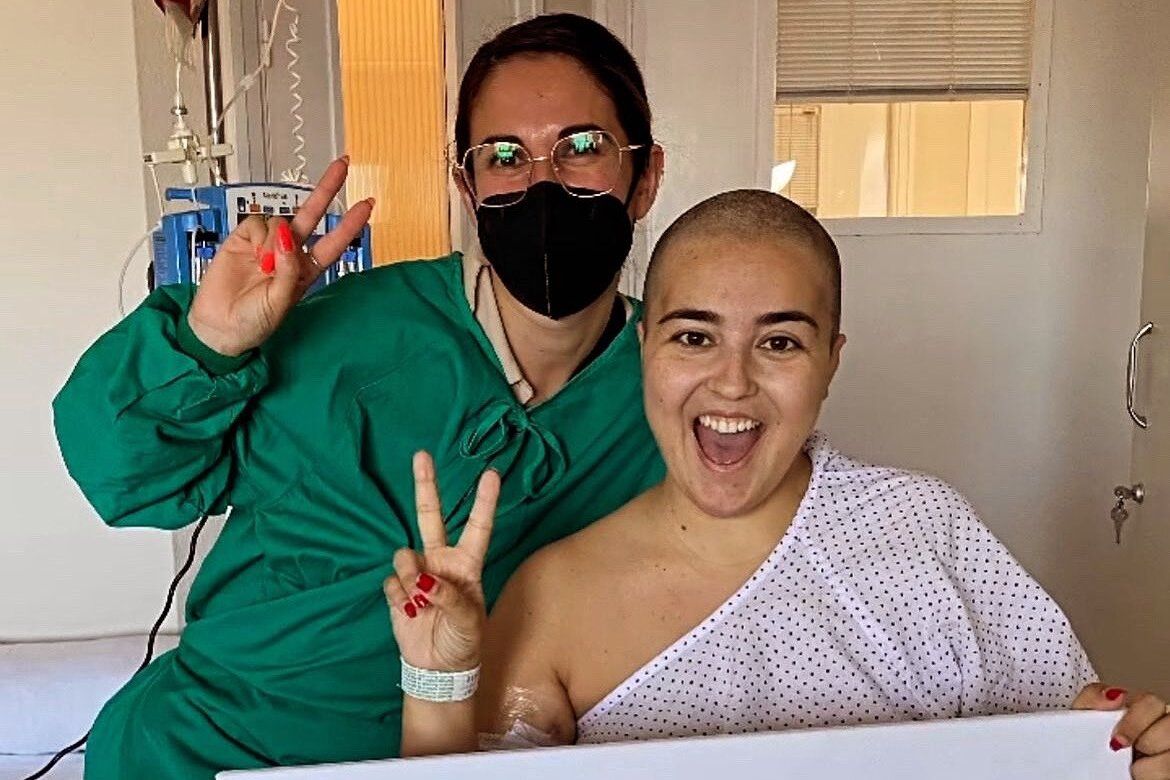 Alba, en una imagen para pedir donantes de médula.