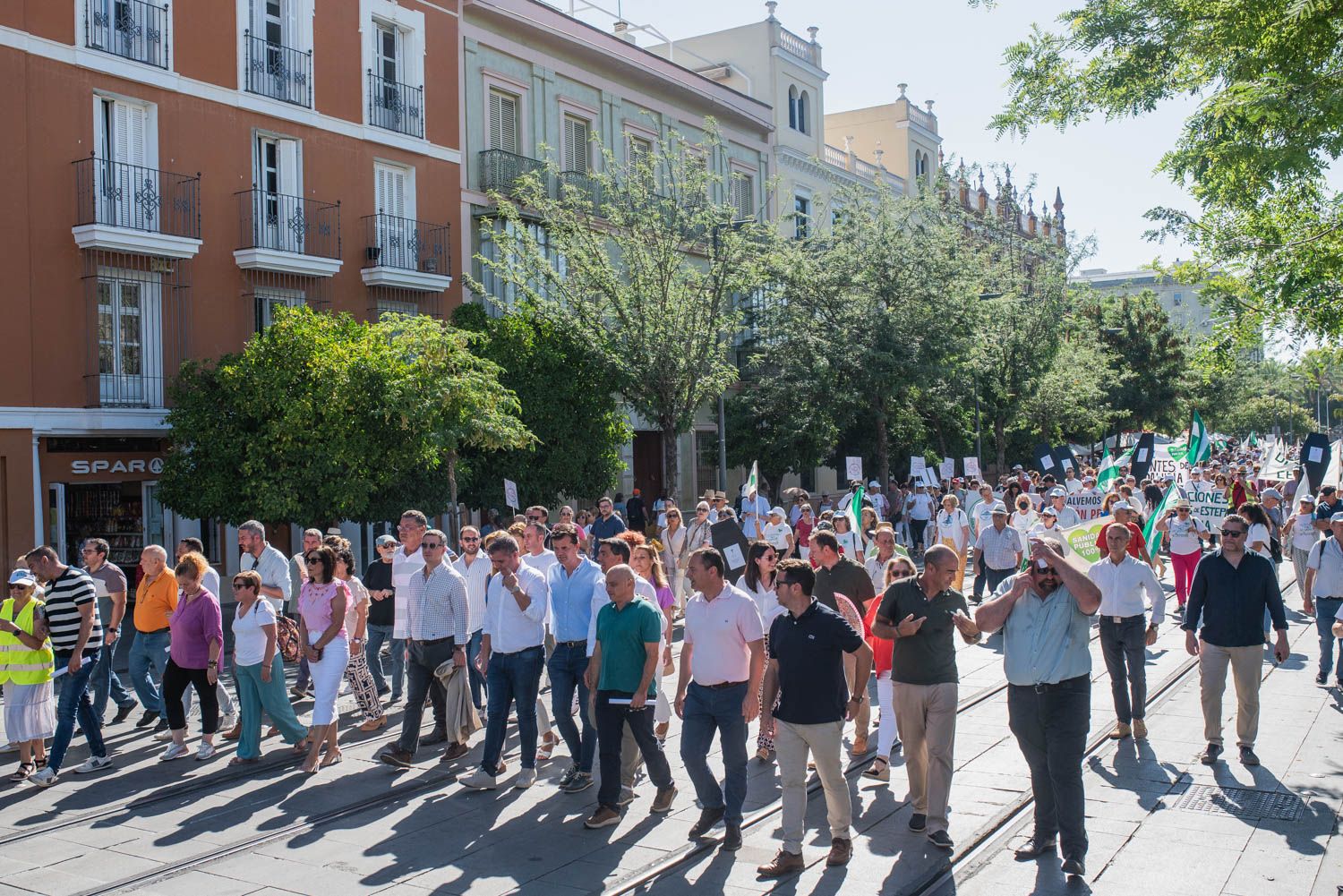 MANIFESTACIÓN MAREA BLANCA DIPUTACIÓN PALACIO SAN TELMO ALCALDES SIERRA SUR CAMPIÑA SEVILLA 34