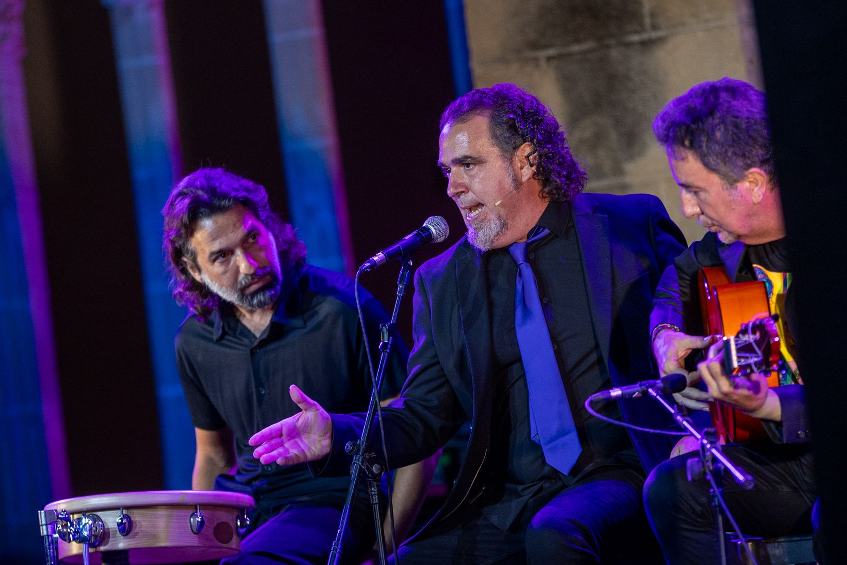 David y Alfredo Lagos protagonizaron los mejores momentos cantaores de la noche el pasado viernes en Los Claustros de Santo Domingo.
