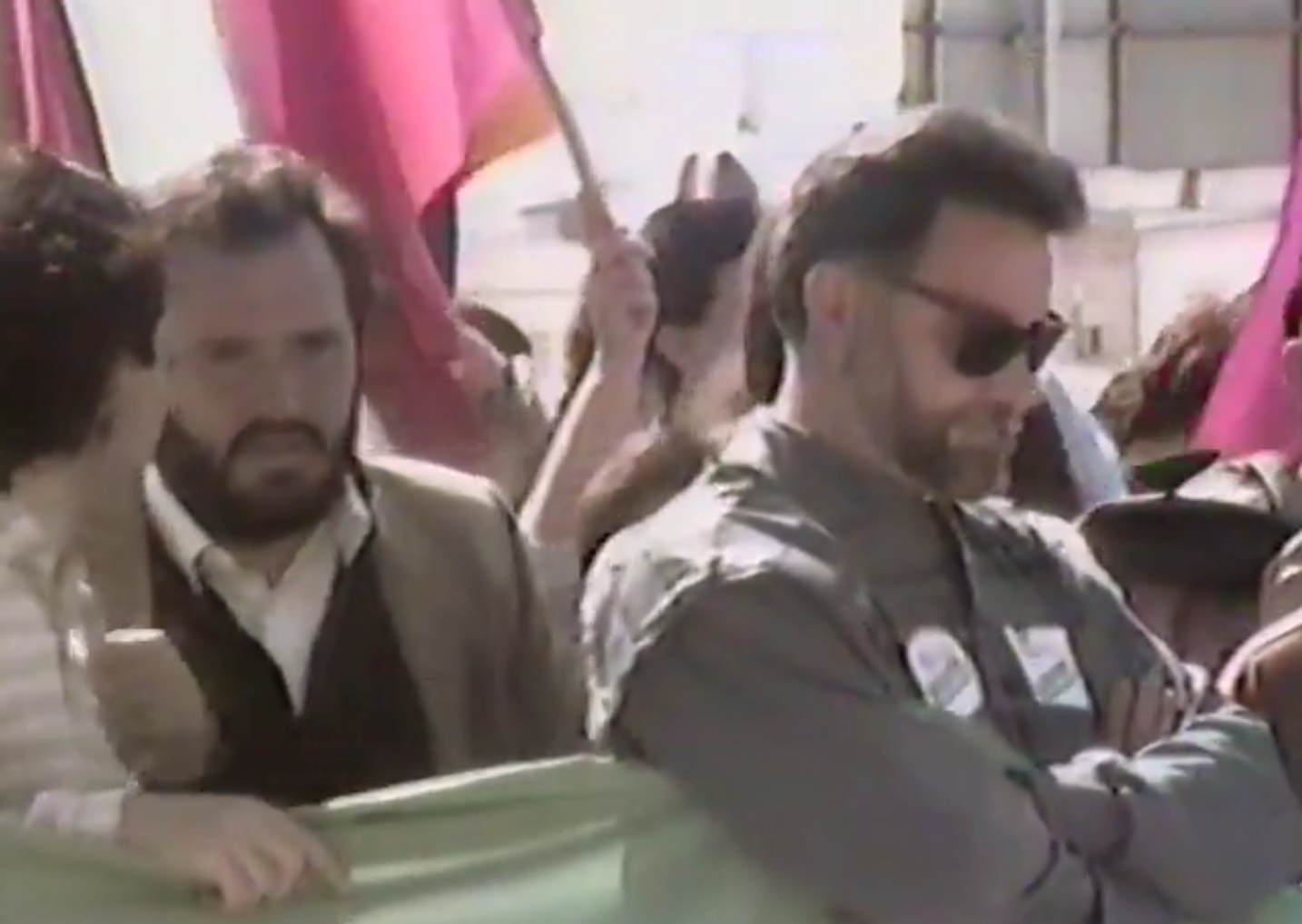 Julio Anguita y otros dirigentes de la izquierda parlamentaria no faltaban a su cita con la Marcha a Rota en los primeros años.