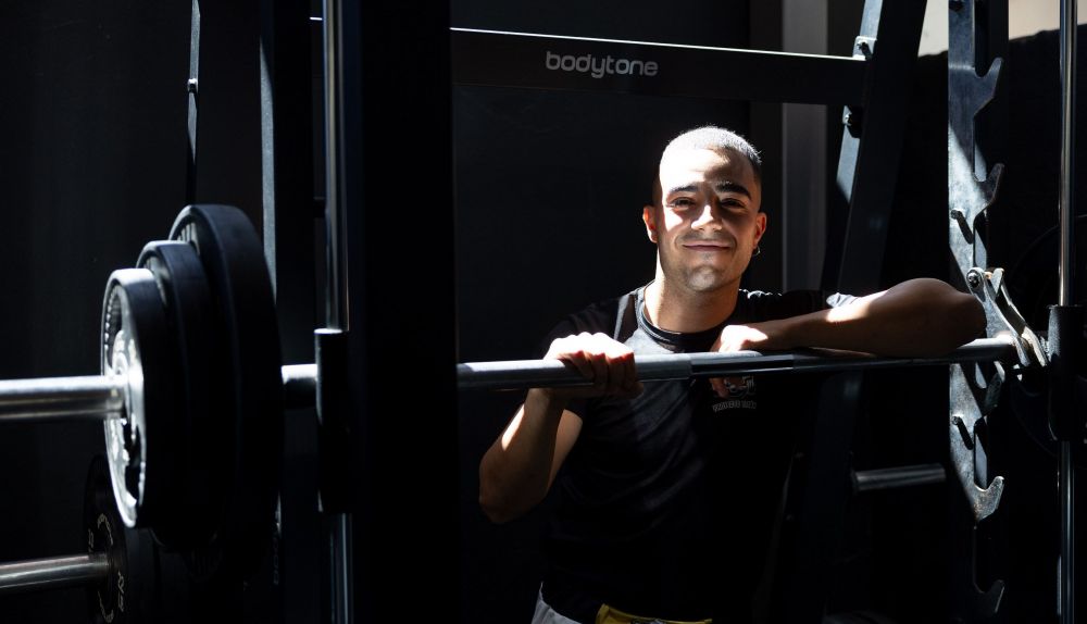 Ruben, en el gimnasio donde entrena a diario.