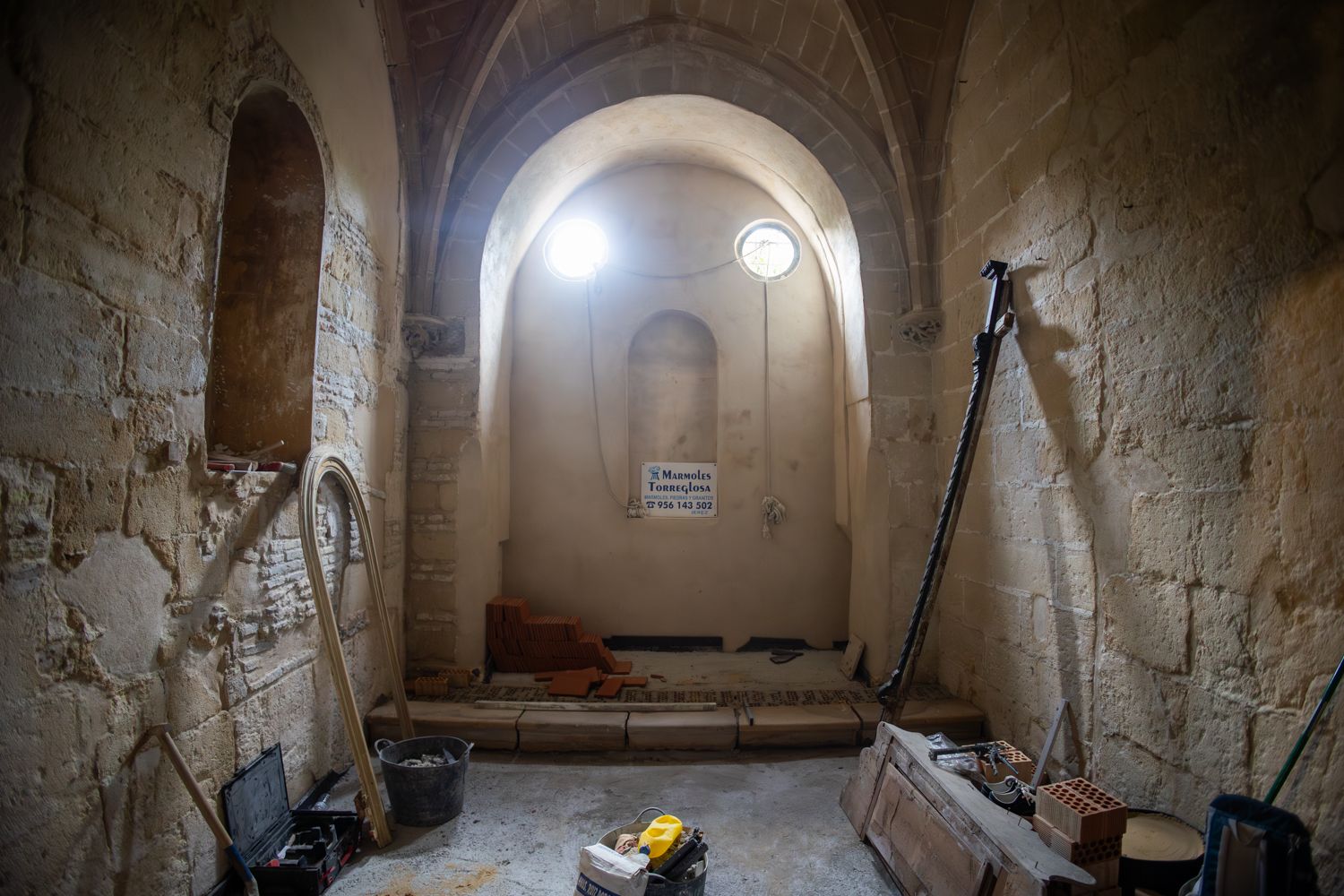 Estado actual de las obra en la capilla de los Ceas, la intervención más importante en estos momentos.