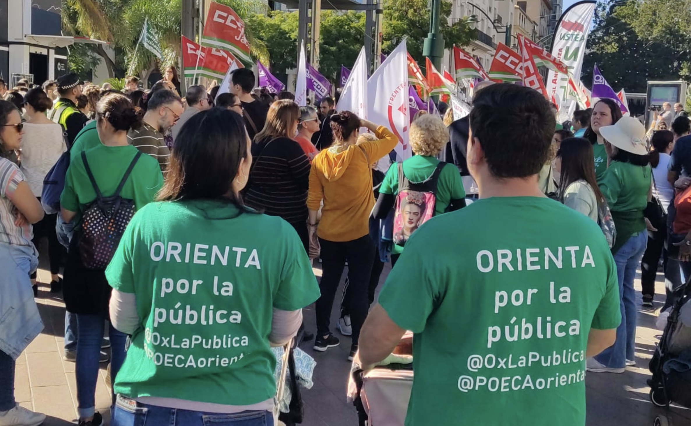 Una movilización de orientadores andaluces, en una imagen de archivo. Una movilización de orientadores andaluces, en una imagen de archivo.