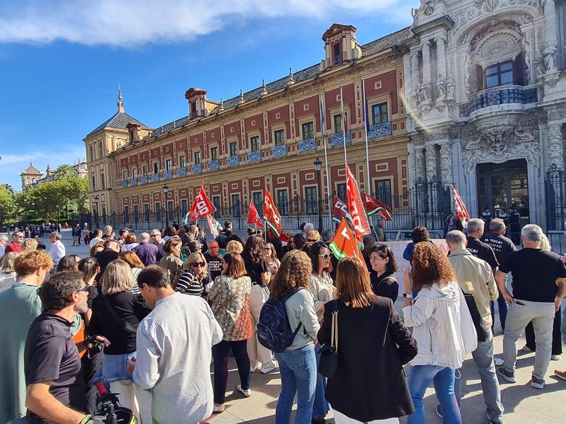 Protesta de los trabajadores de Andalucía Emprende en una fotografía reciente.