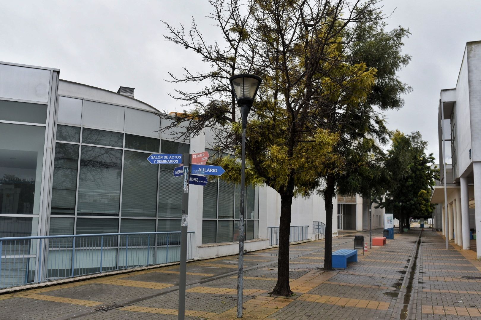 Campus universitario de Jerez, donde se han suspendido las clases. Campus universitario de Jerez, donde se han suspendido las clases.