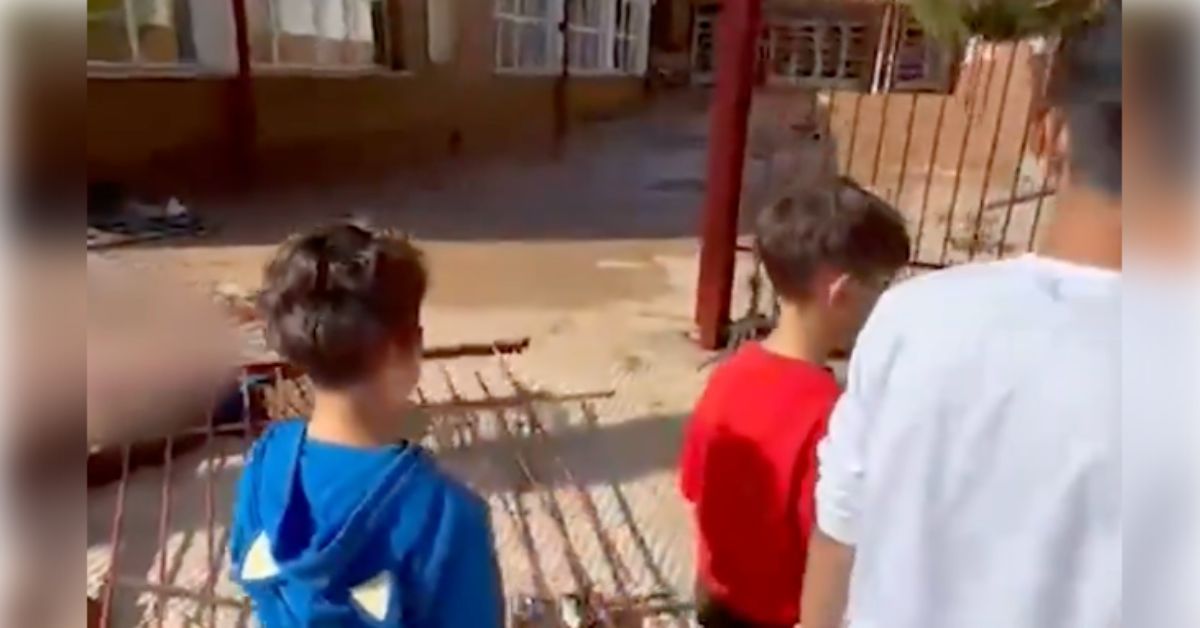 Un niño rompe a llorar tras ver cómo ha quedado su colegio tras el paso de la DANA. Un niño rompe a llorar tras ver cómo ha quedado su colegio tras el paso de la DANA.