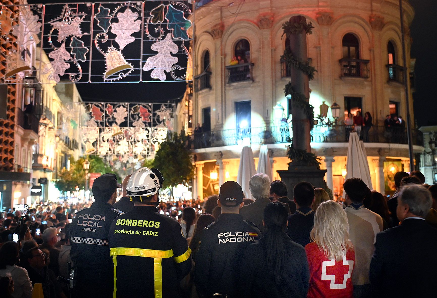 Un momento del encendido del alumbrado de Navidad en Jerez de 2024.