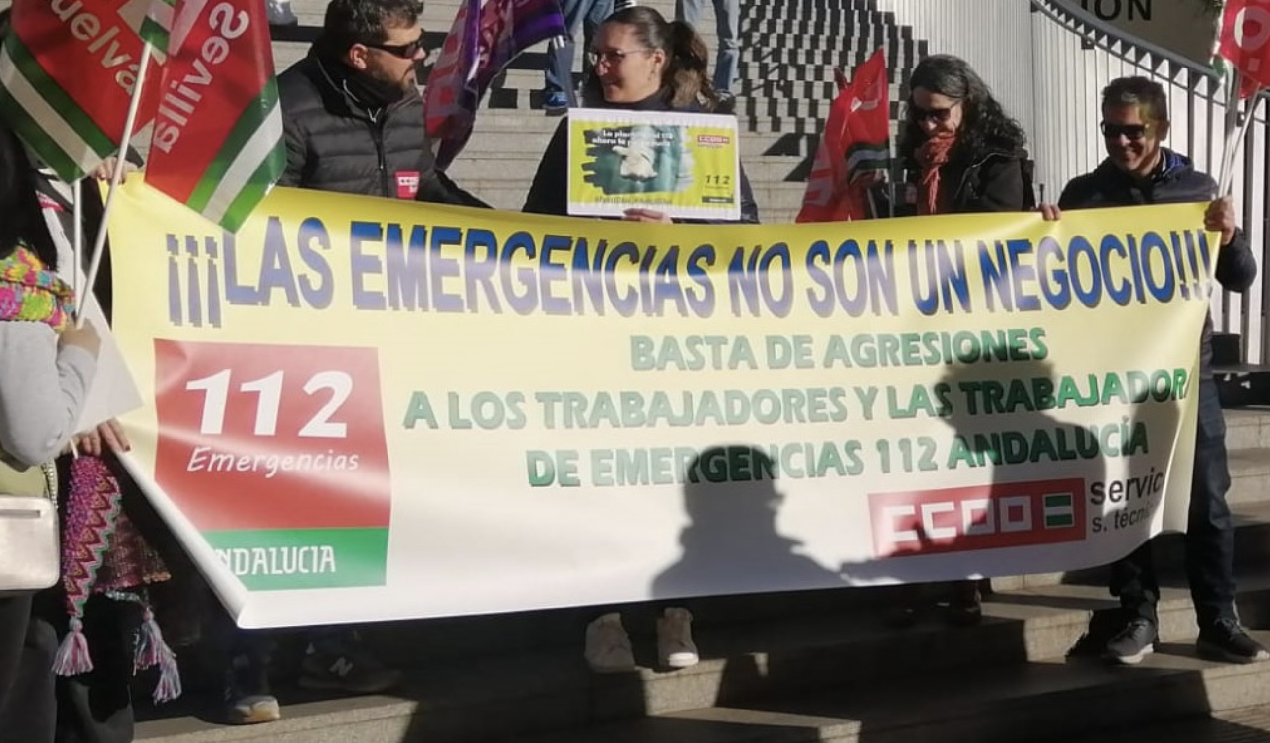 Una protesta de trabajadores de Emergencias 112. Una protesta de trabajadores de Emergencias 112.