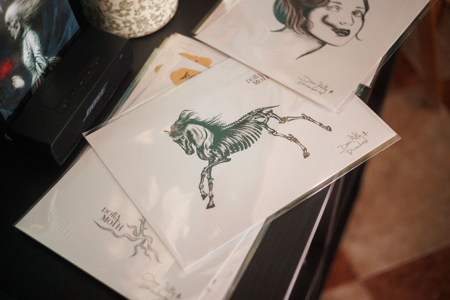 Algunas de las láminas de la artista.