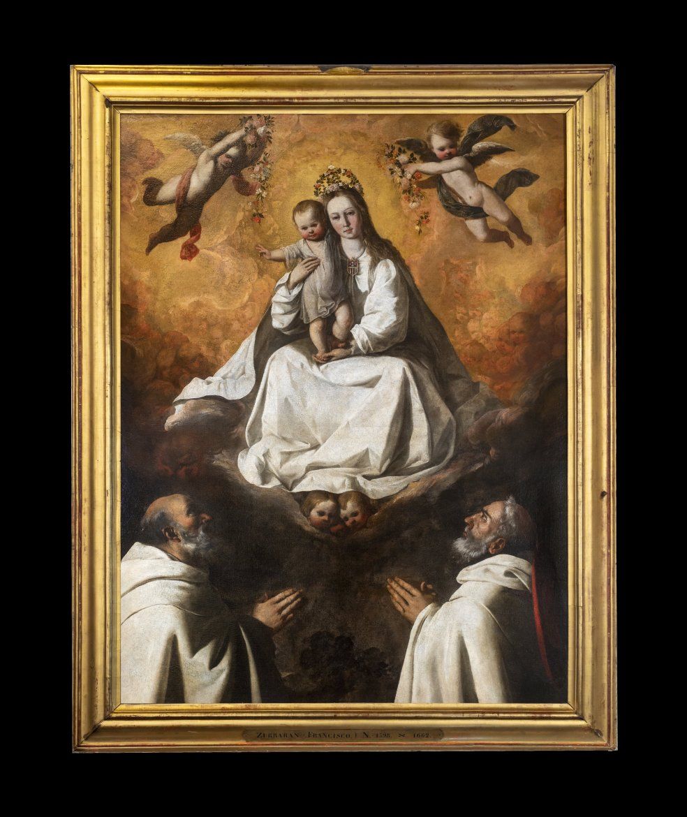 el museo de navarra exhibe la obra la virgen de la merced con dos mercedarios pintada por francisco de zurbaran es 2532