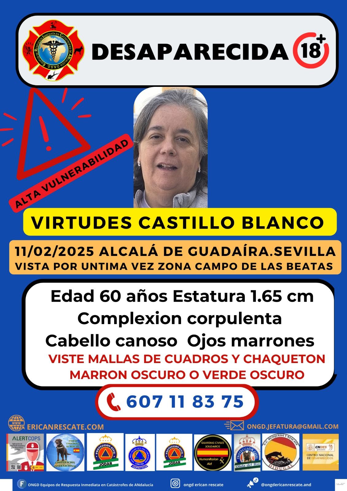 Cartel por la desaparición de Virtudes Castillo.