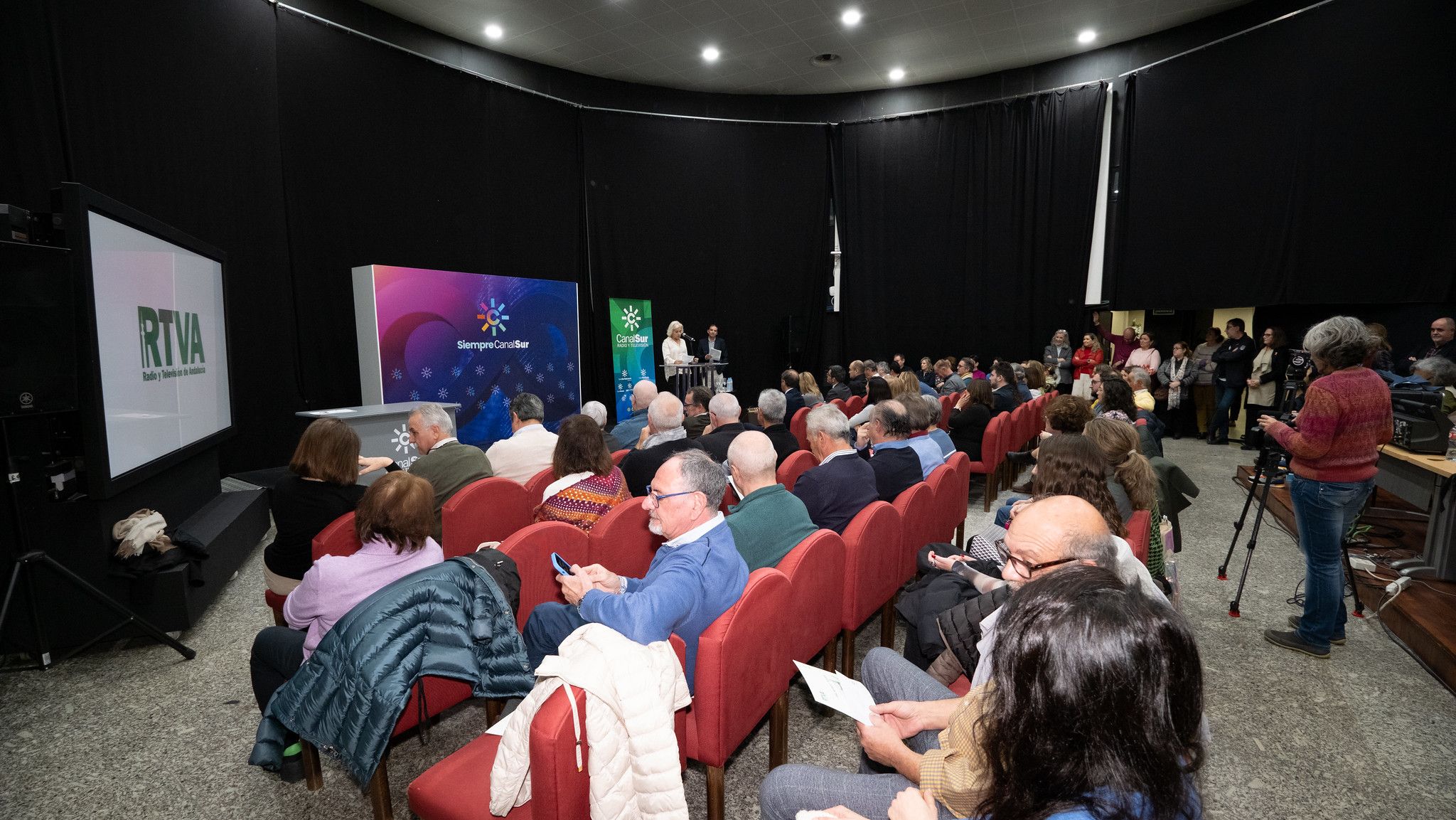 Acto de las jubilaciones en Canal Sur en enero.