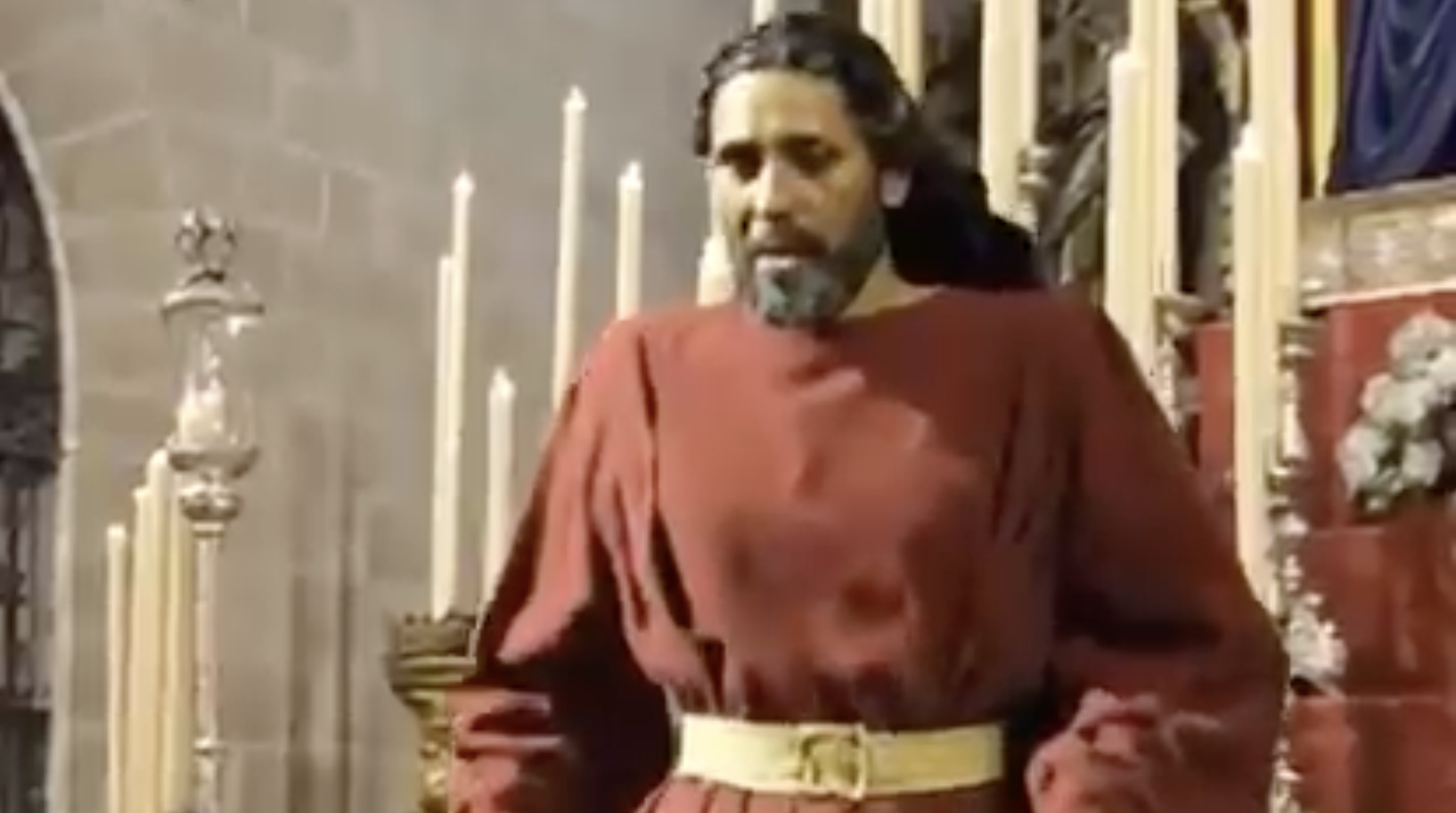 Una de las animaciones hechas con IA usando a al Señor de la Oración en el Huerto.