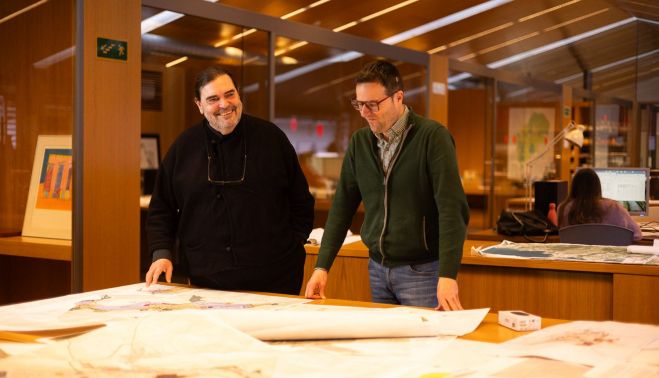 Fustegueras y uno de sus colaboradores, Juan Antonio Lobato.