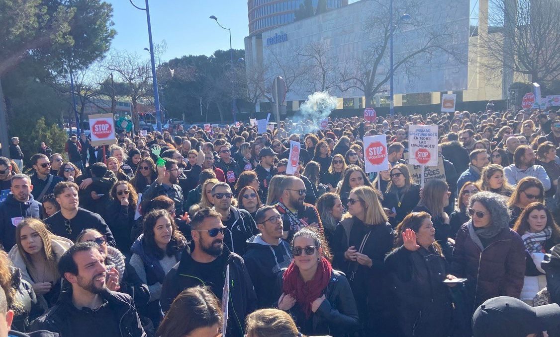 Una movilización de docentes en Andalucía.