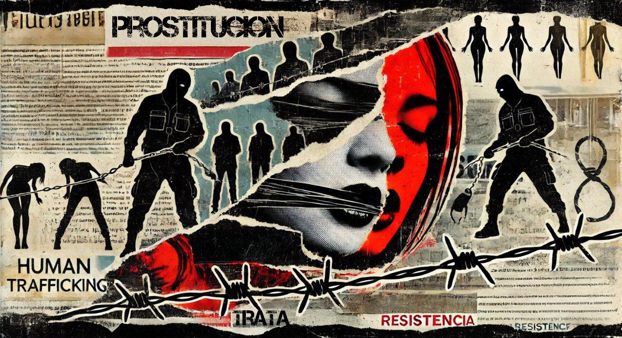 Ilustración sobre víctimas de prostitución.