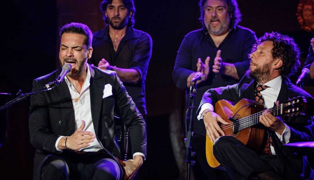 Jesús Méndez, durante la presentación de 'Quiero cantarte' en el 29 Festival de Jerez en la bodega 'Los Apóstoles.