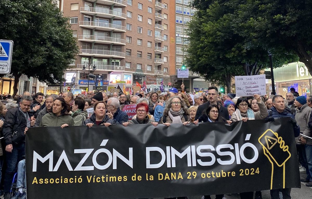 Protesta contra Carlos Mazón en Valencia.