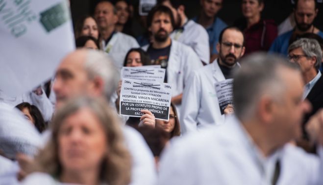 Imagen de la protesta de los médicos contra el Estatuto Marco.