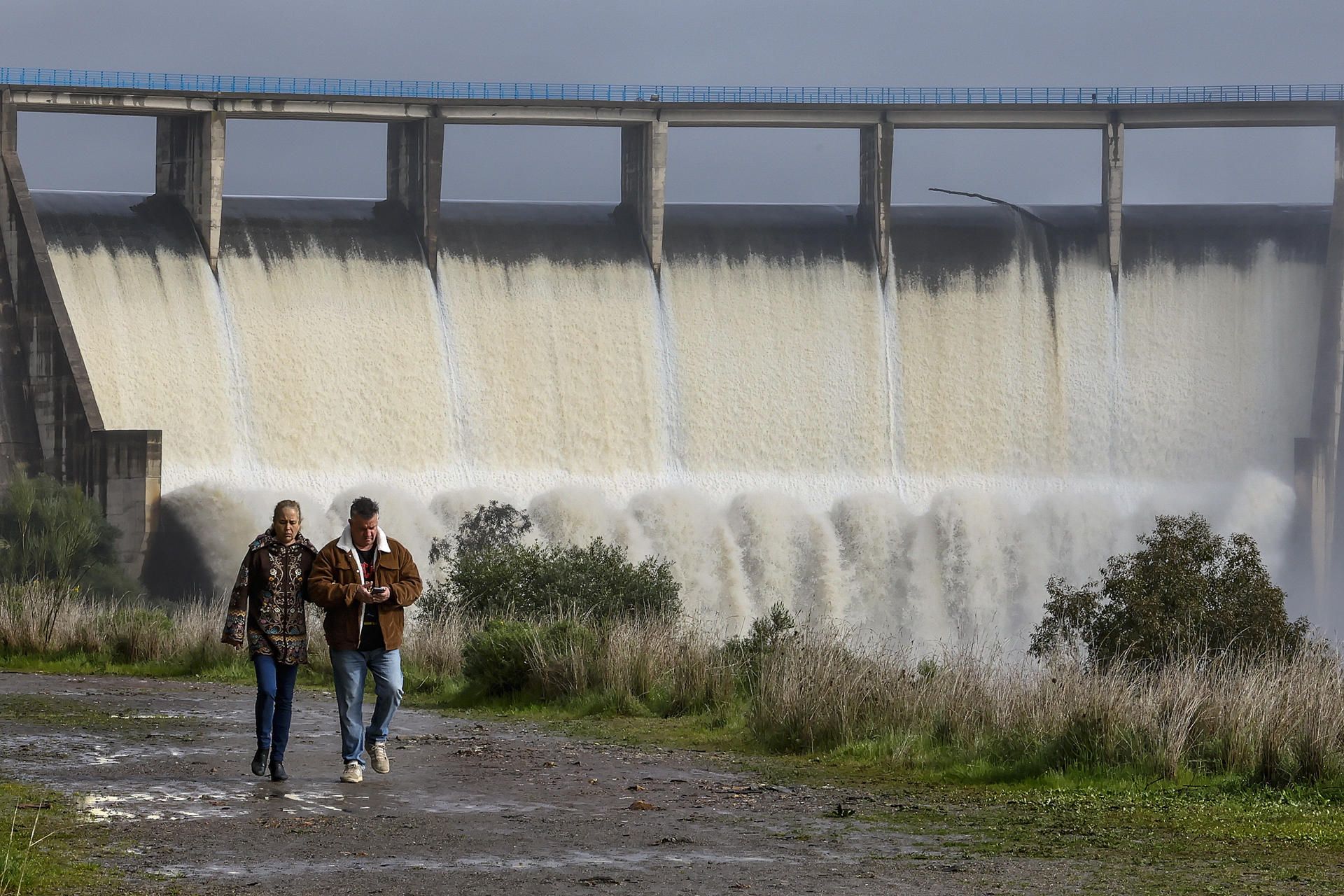 El embalse del Gergal, en Sevilla, durante la temporada de lluvias de esta primavera.