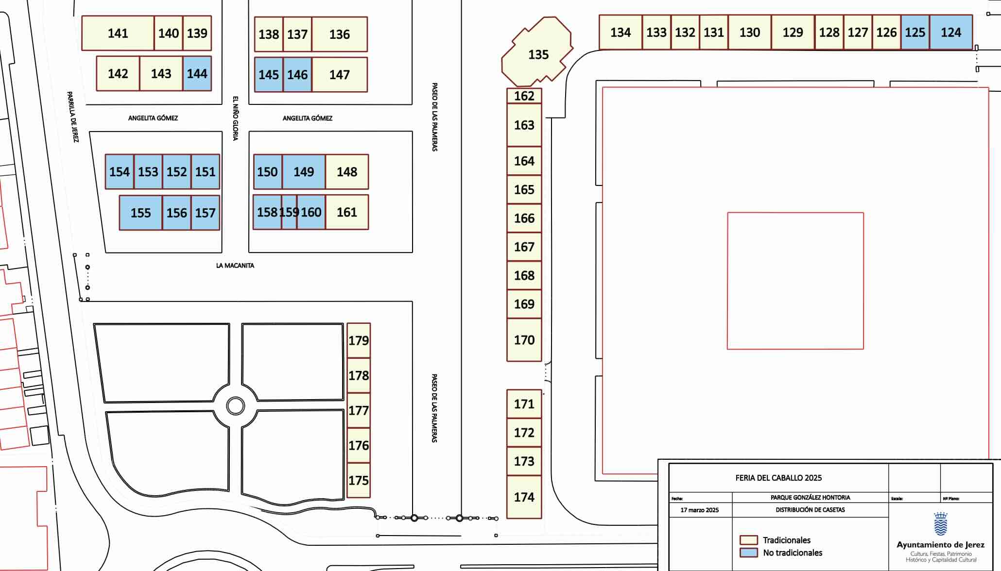 Parte del nuevo plano de la Feria de Jerez 2025.