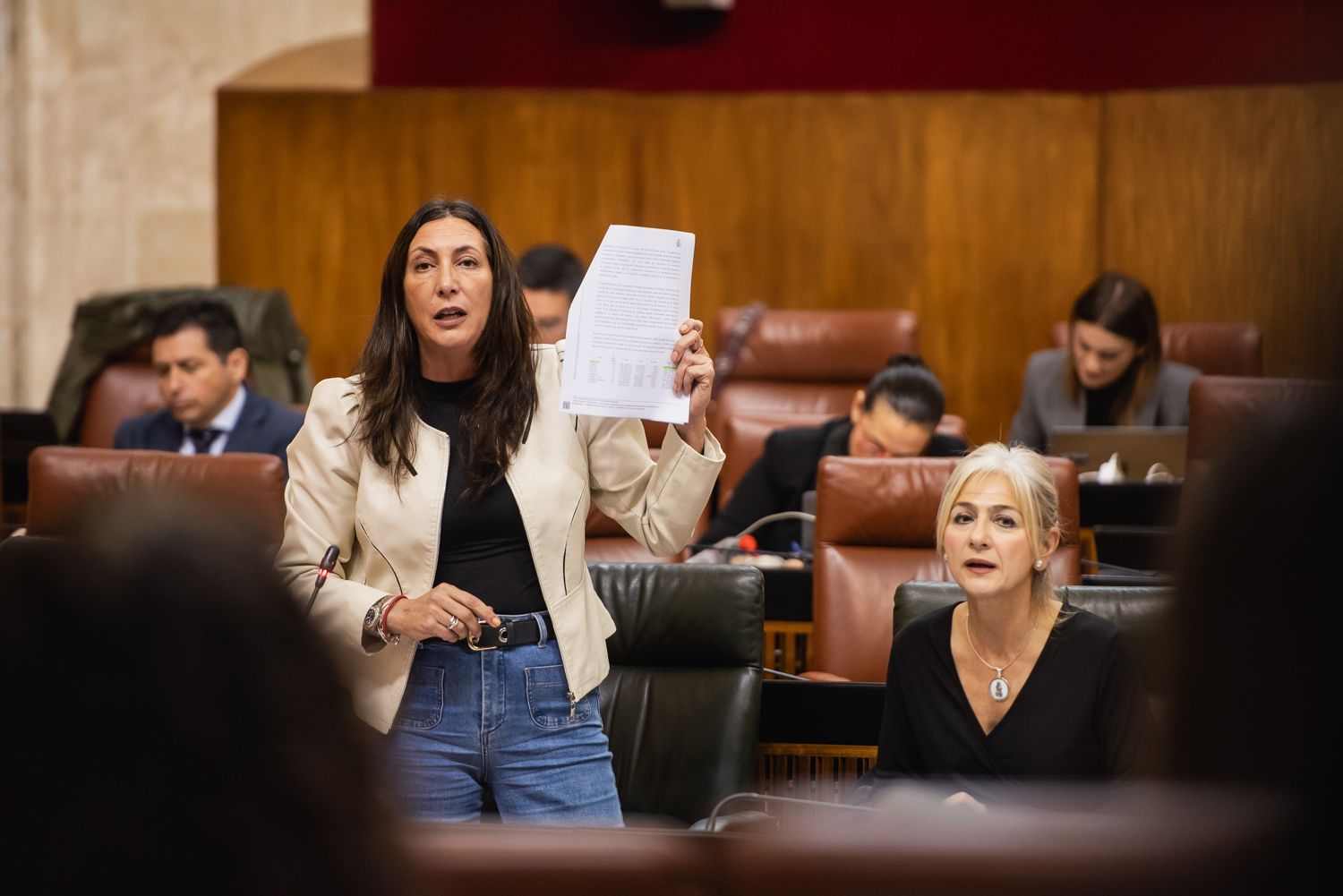Loles López, consejera de Inclusión, en una imagen reciente en el Parlamento andaluz.