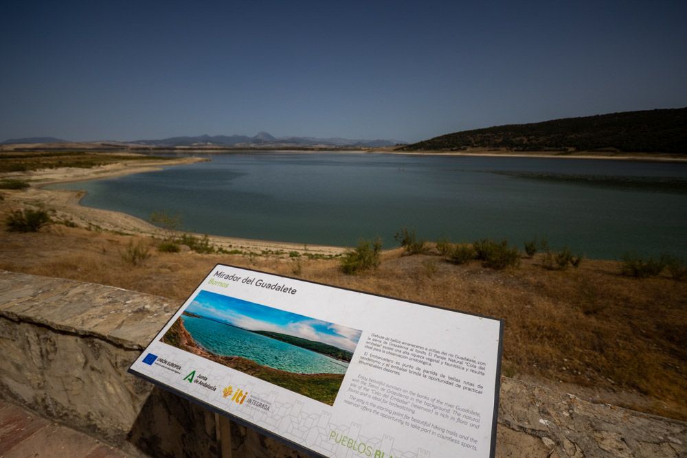 El mirador del Guadalete, en Bornos, en verano de 2023