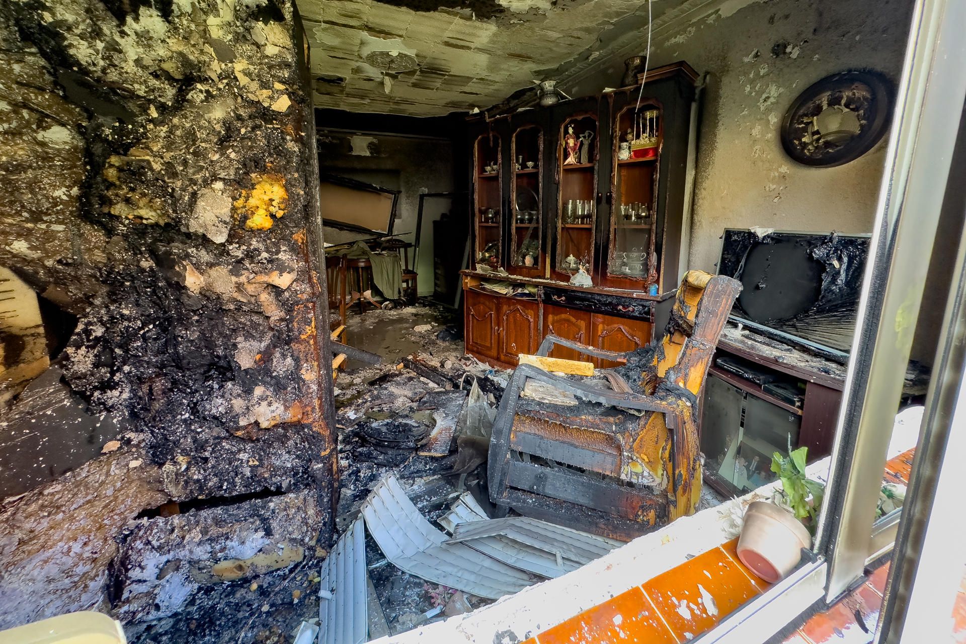 Piso donde se ha producido el incendio.