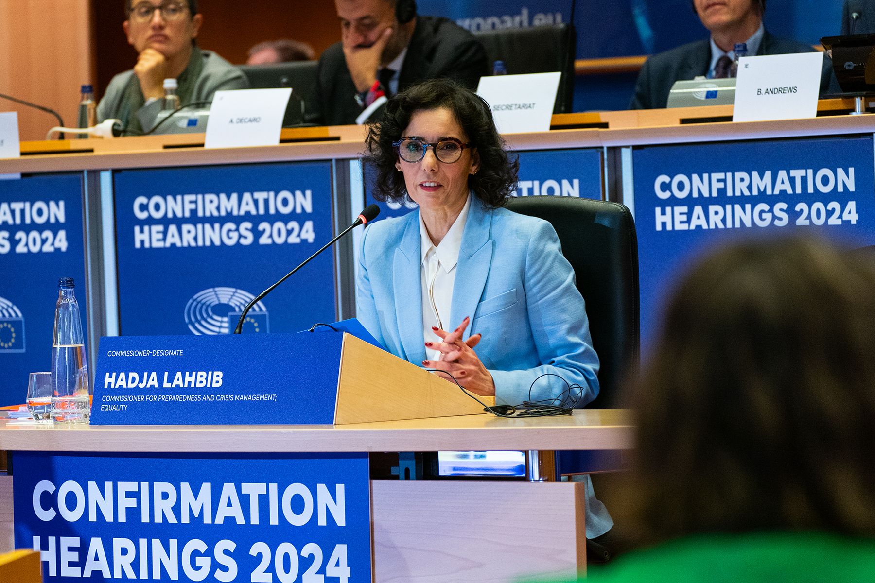 La comisaria europea Hadja Lahbib, en una imagen de 2024. La comisaria europea Hadja Lahbib, en una imagen de 2024.