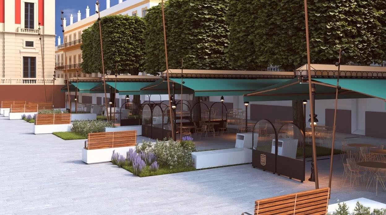 El nuevo aspecto de la plaza del Rey de San Fernando.