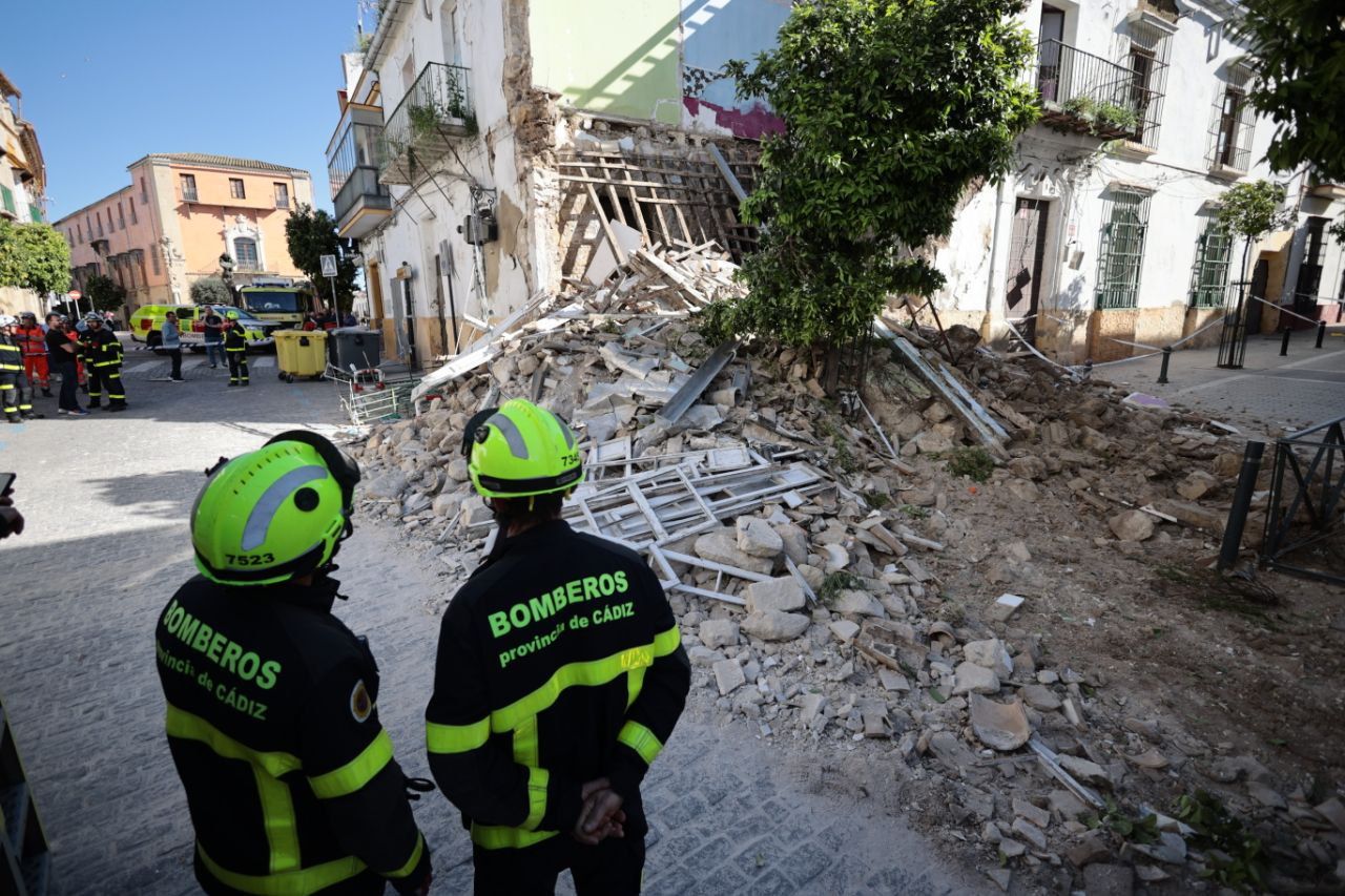 El derrumbe de la vivienda en San Miguel.