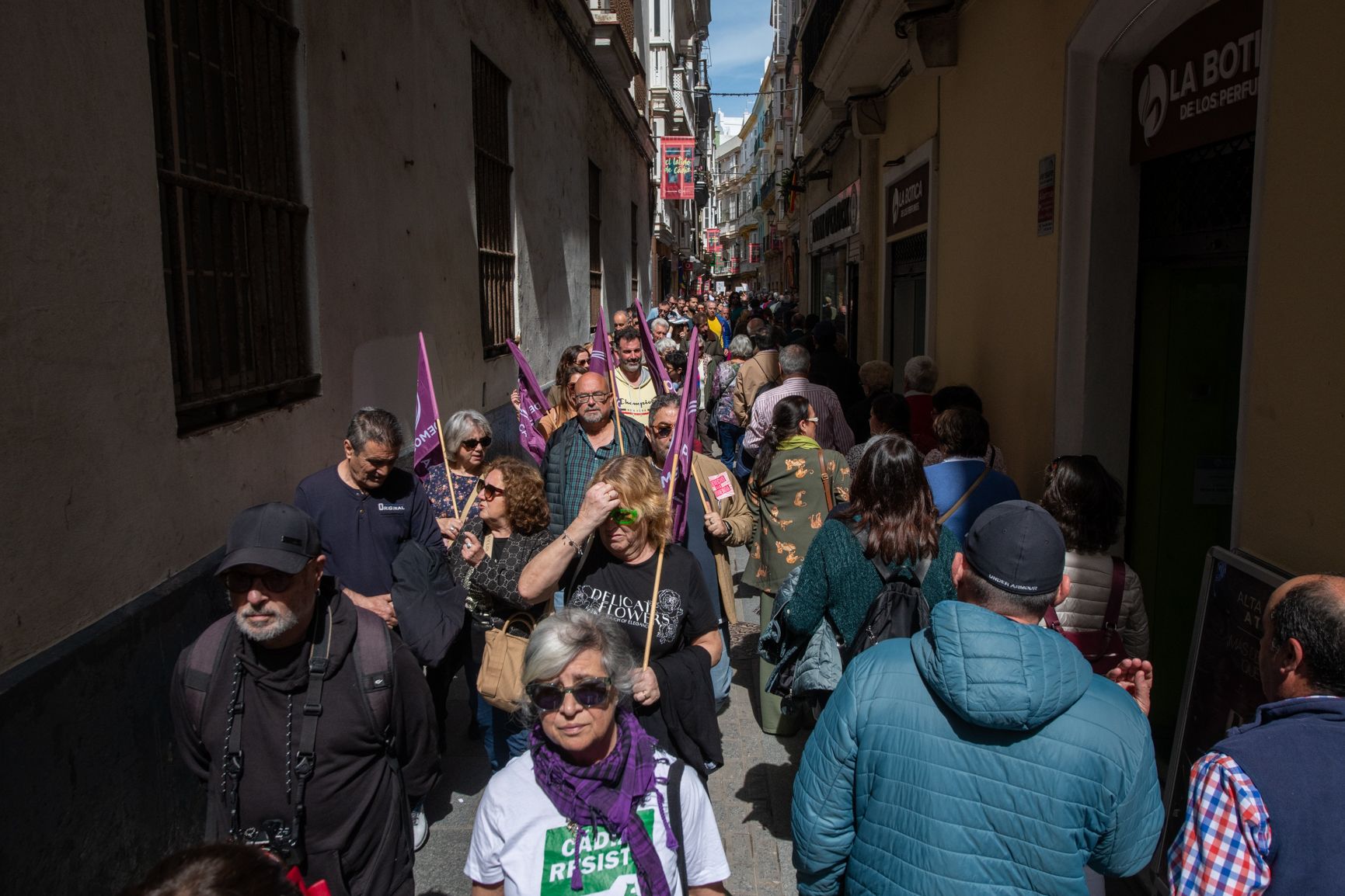 Numerosos manifestantes.
