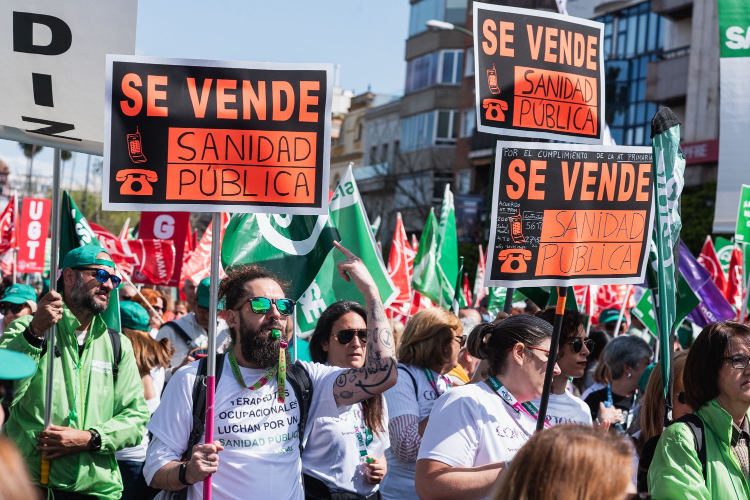 Manifestación por la sanidad pública en Sevilla.