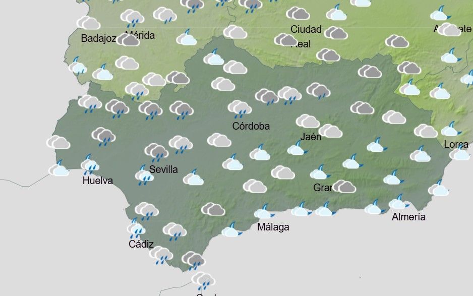El mapa de la Aemet para el Domingo de Ramos.