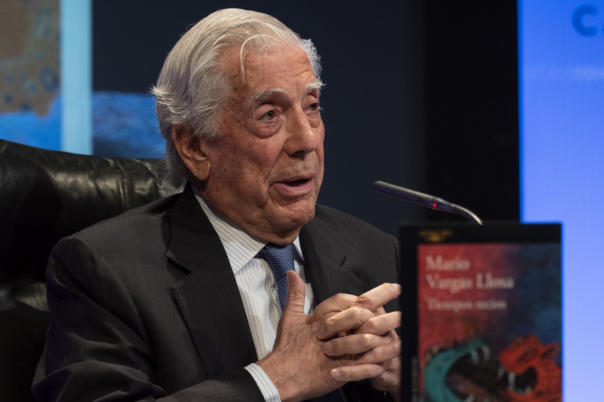 Mario Vargas Llosa, durante la presentación de su novela.