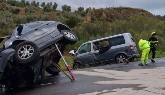 Los coches implicados en el accidente de Olvera.